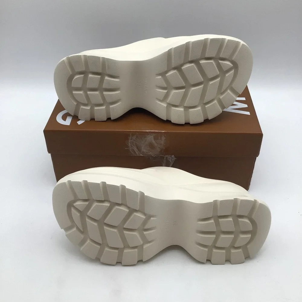 Mei Yang‎ Womens Platform Slide Sandals Cream Chunky Sole Size EU 38 US 7.5 NEW
